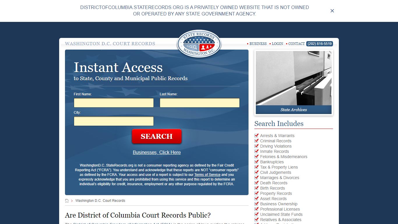 Washington D.C. Court Records | StateRecords.org
