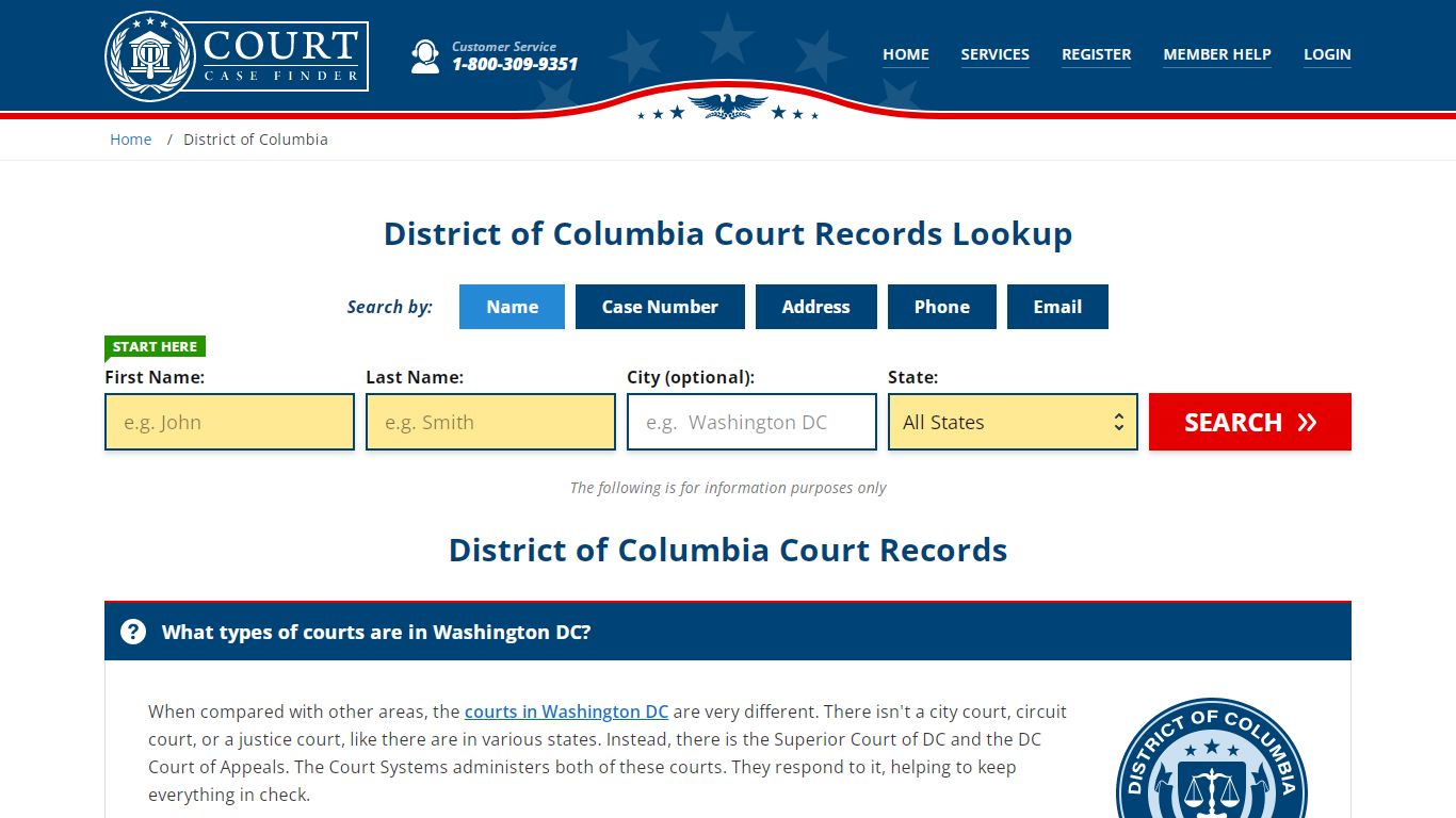 District of Columbia Court Records Lookup - DC Court Case Search